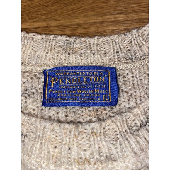 Pendleton 1960's Made in USA Wool Knit Pullover Warm Fireside Sweater Large - Picture 3 of 3
